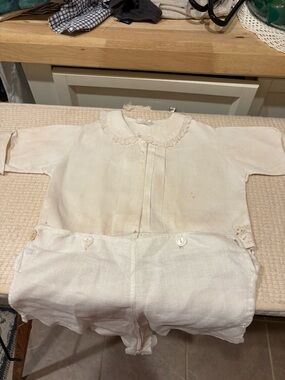 Cream Baby Two-Piece Cotton Set - Unbranded